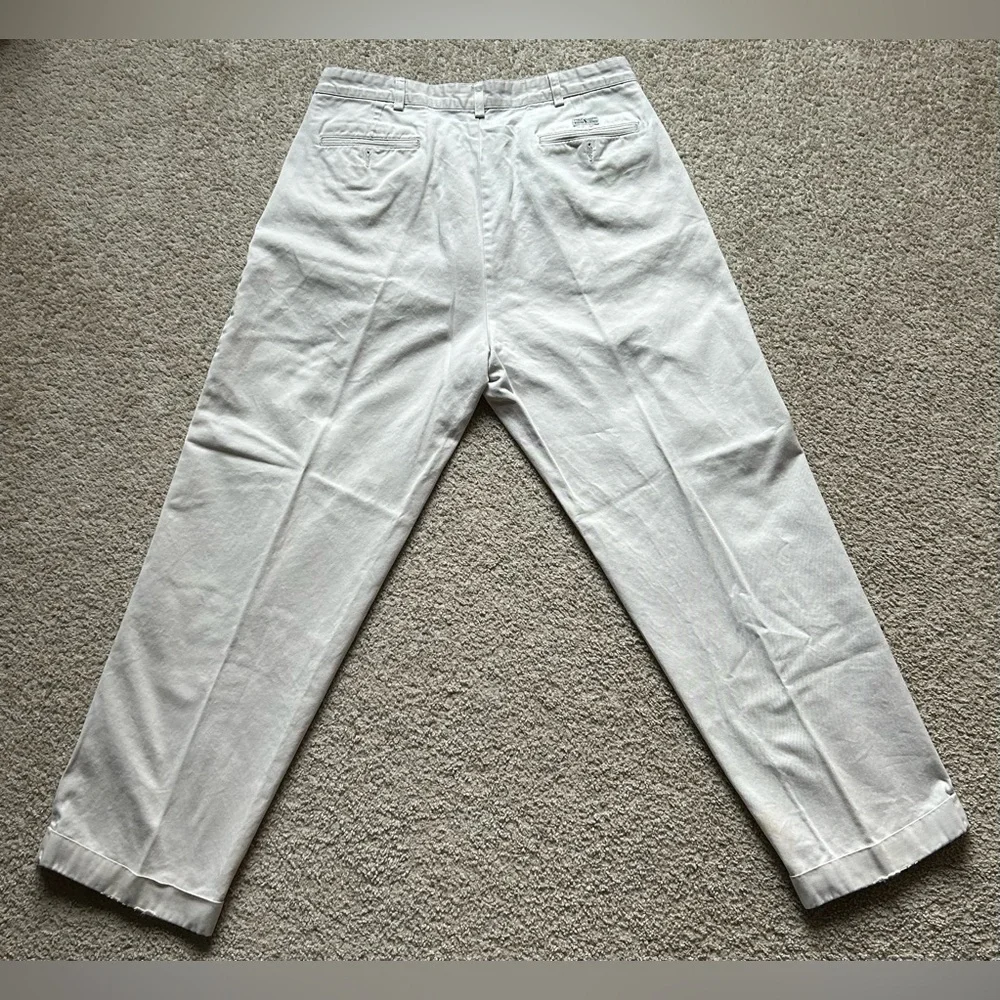 Polo Ralph Lauren Men’s Hammond Classic Fit Reverse Pleat Pant Ivory 36/30 Vtg